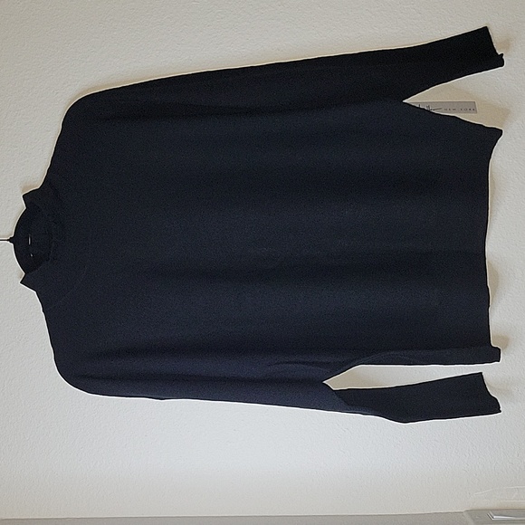 Nicole Miller NY Merino Wool Open Back Sweater, Large, Black, NWT - Picture 4 of 8